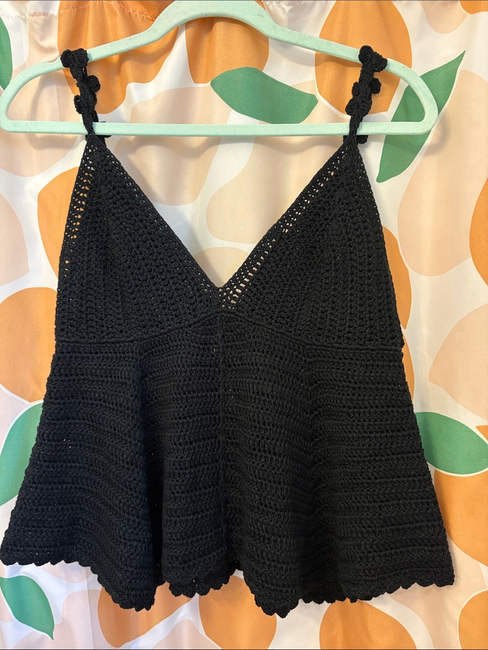 Vici Black Crochet Babydoll Top